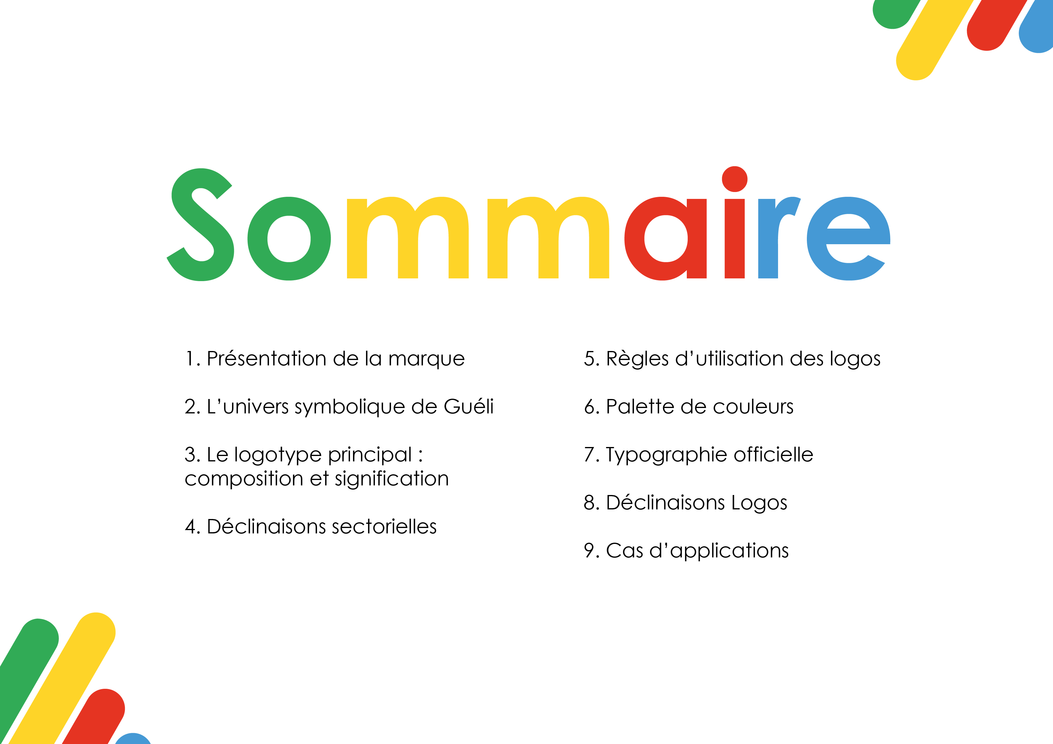 Guéli, page de la charte graphique 2 sur 18