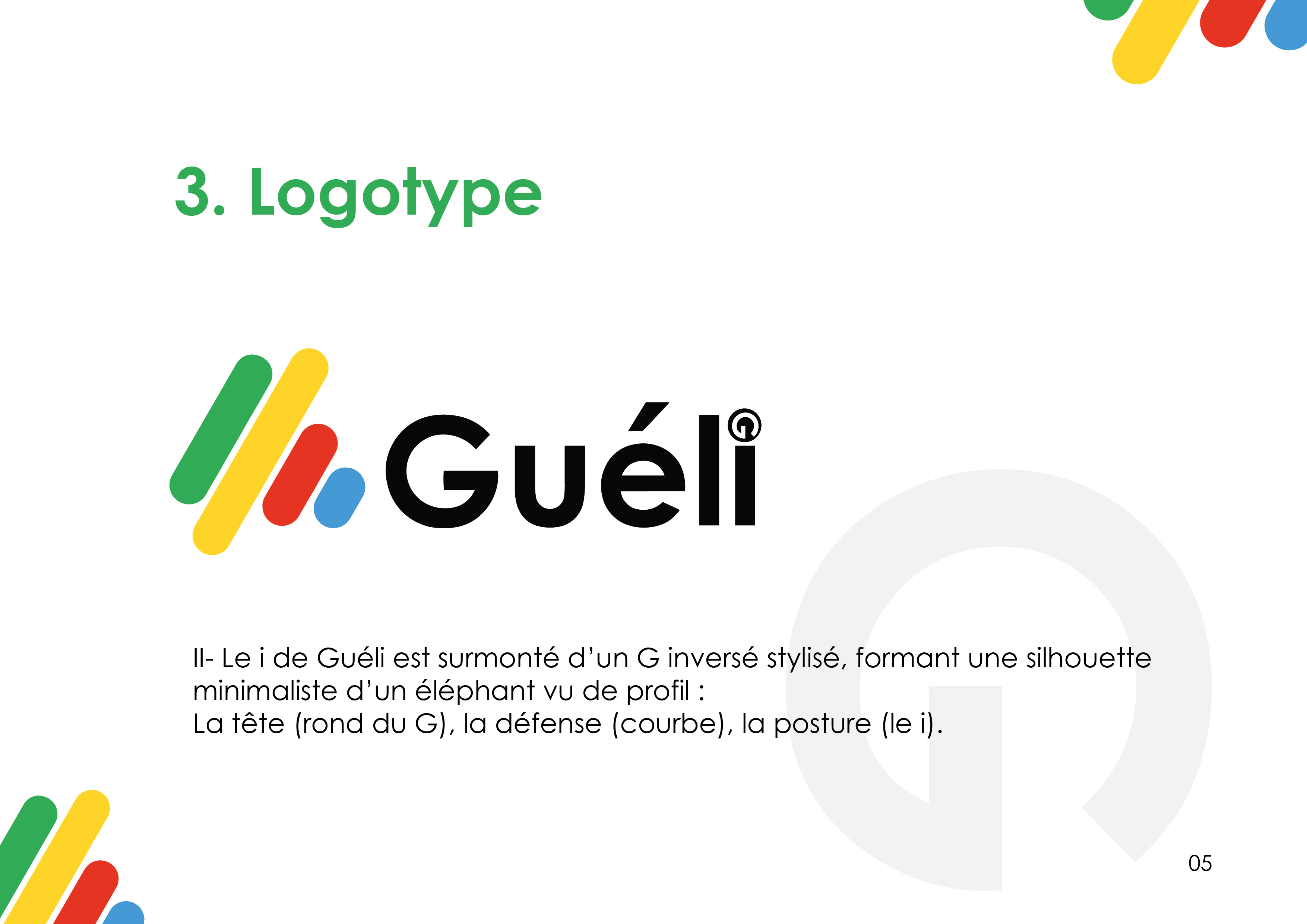 Guéli, page de la charte graphique 6 sur 18