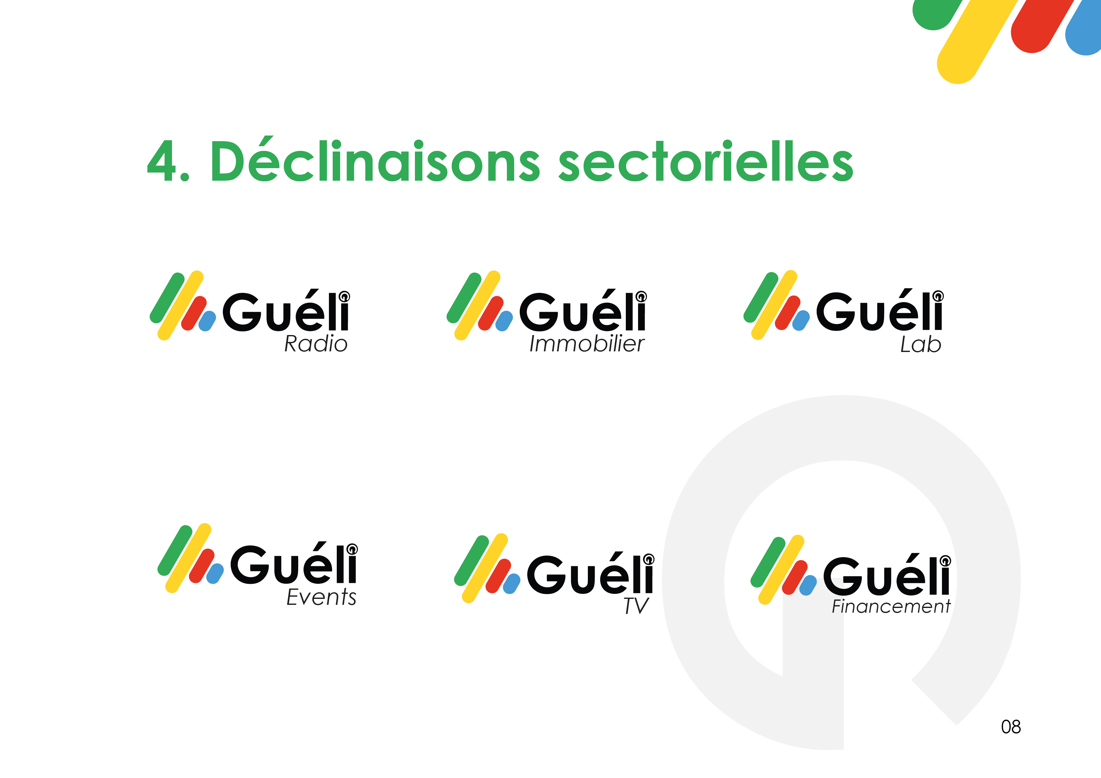 Guéli, page de la charte graphique 8 sur 18