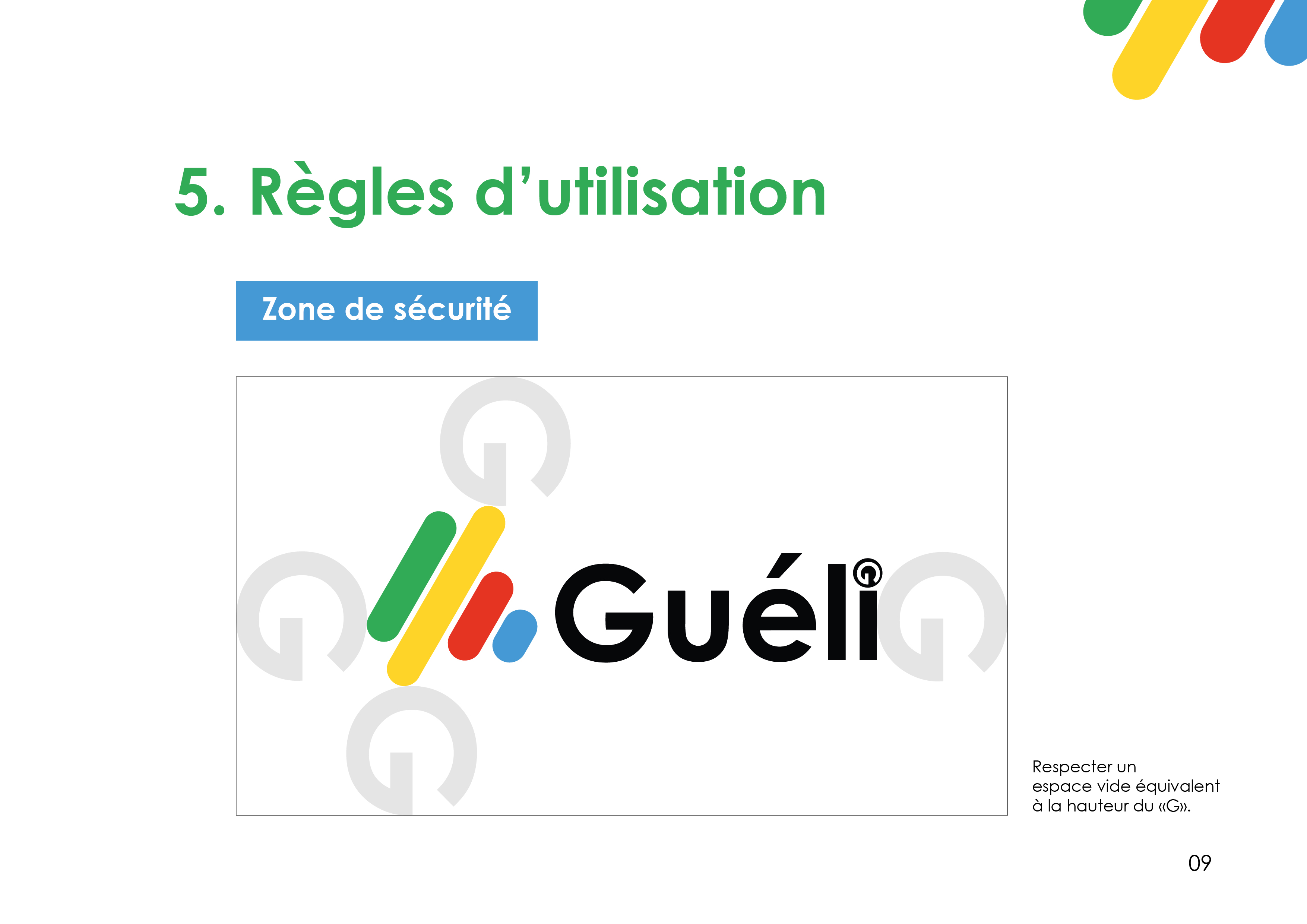 Guéli, page de la charte graphique 9 sur 18