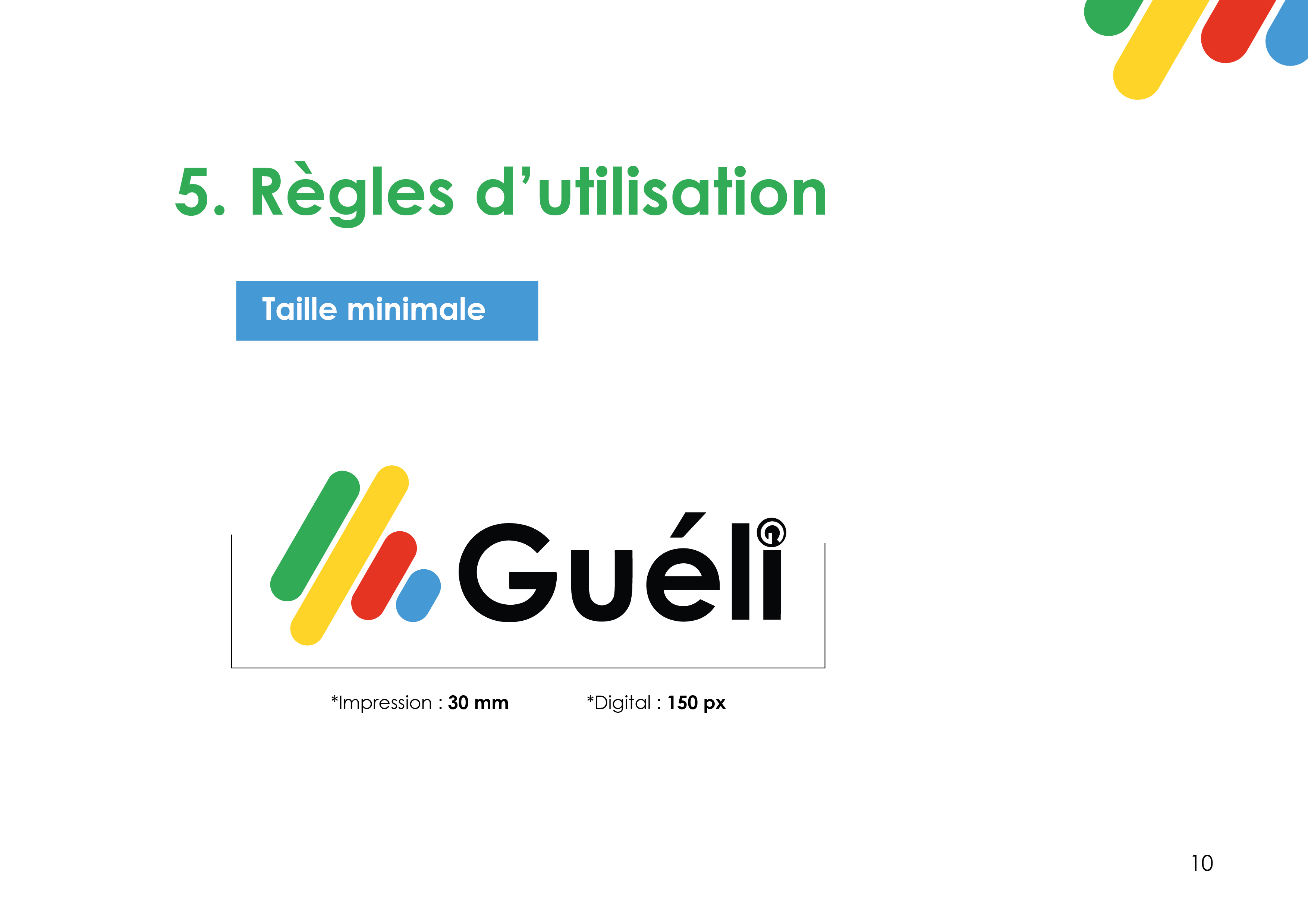 Guéli, page de la charte graphique 10 sur 18