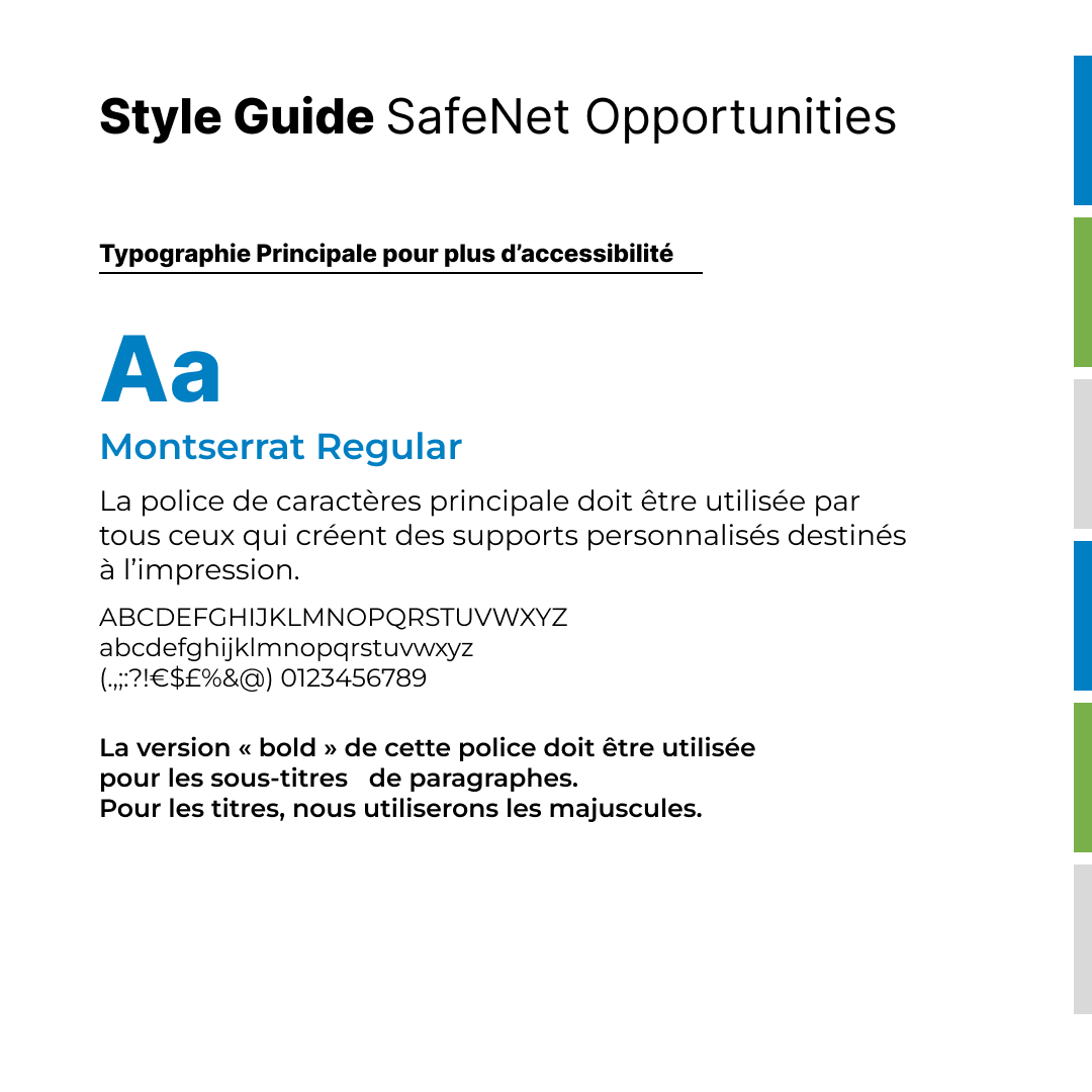 SafeNet Opportunities, guide de style 3 sur 3