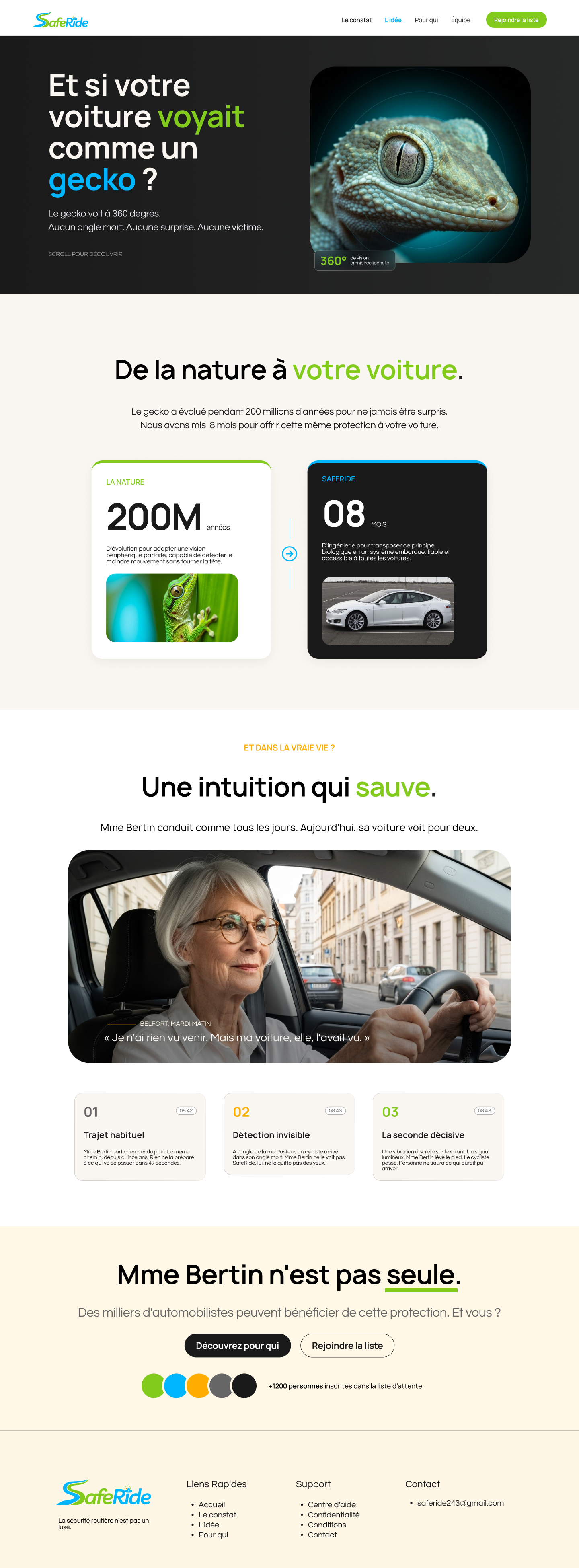 SafeRide, page du site 3 sur 4