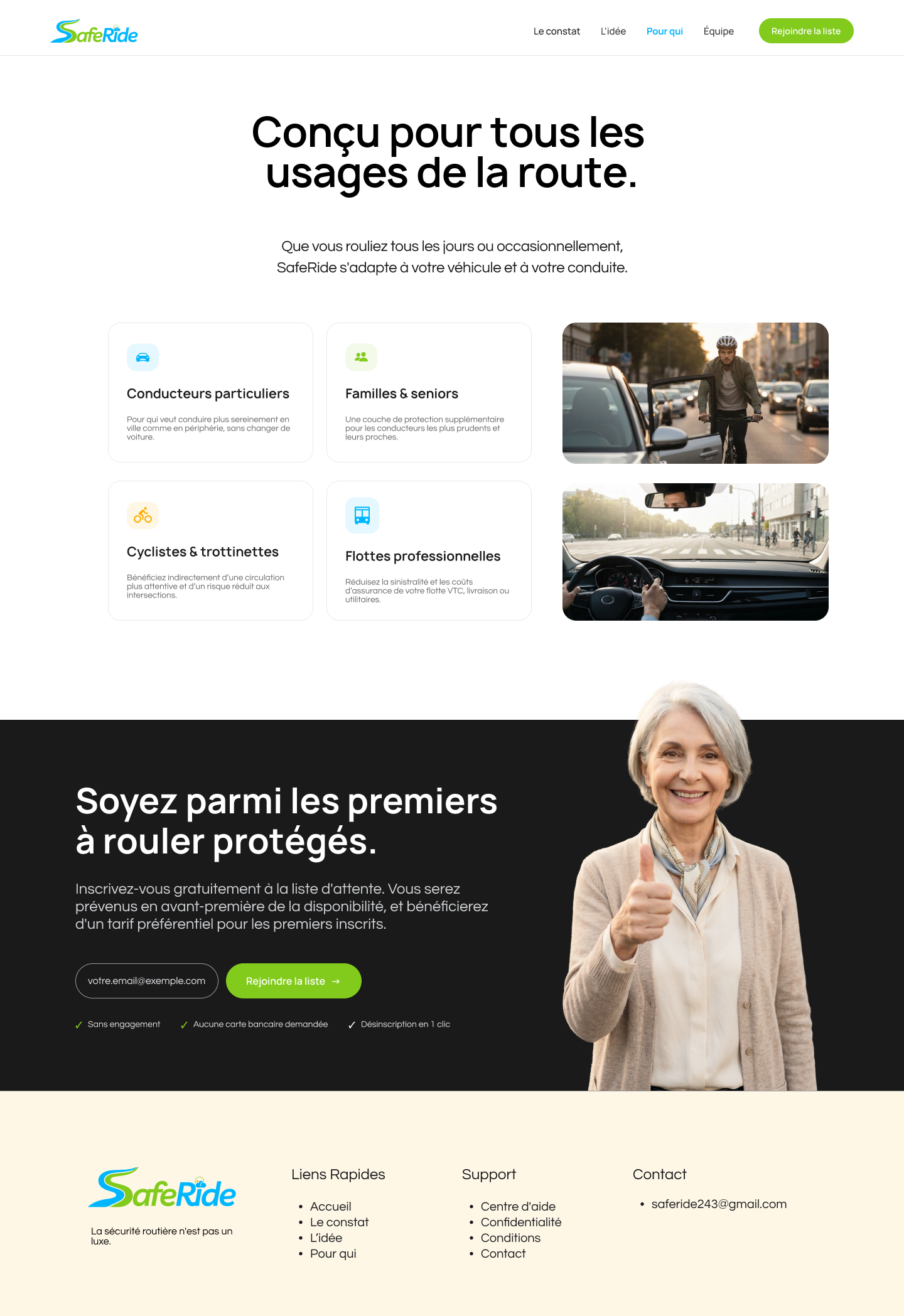 SafeRide, page du site 4 sur 4